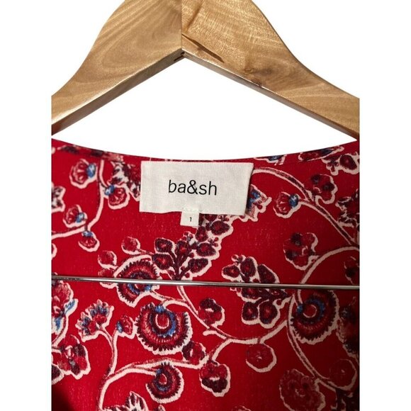 Ba&sh Jazz V Neck MIDI Dress Red 1 1483 - Picture 5 of 8